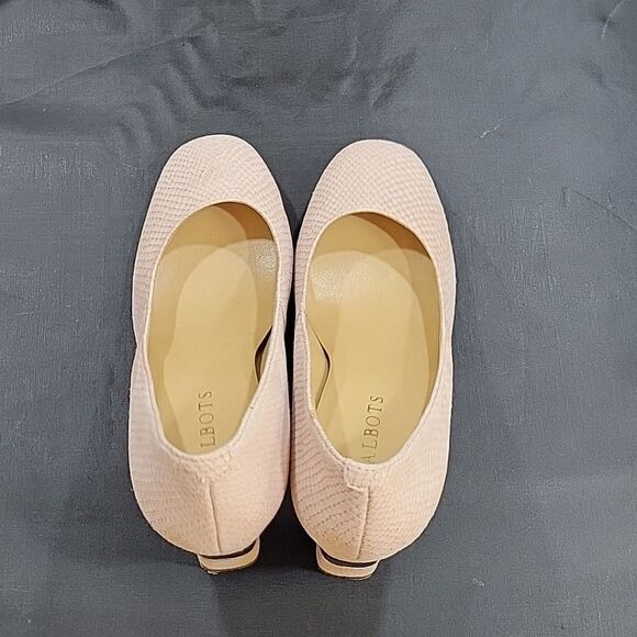 TALBOTS GENUINE LEATHER CLEAR HEEL INSET PUMPS SHOE - Picture 5 of 15